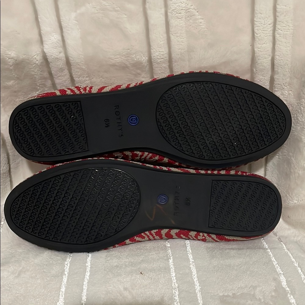 Rothy's Red and Gray Flats with Soft Flexible Sole - Picture 3 of 6